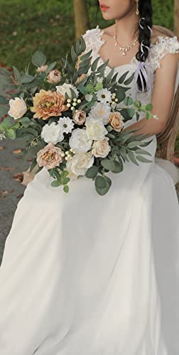 Himifolo Artificial Wedding Flowers Combo Box Set For Diy Centerpieces Arrangements Bridal Bouquet Table Chair Decor Candle Holder Baby Shower Cake Decor Flower Strips Home Decorations (White) #TOP3