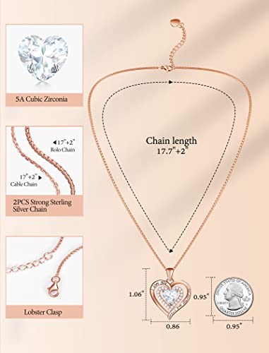Necklace Jewelry For Women Wife, April Birthstone Necklace Heart Pendant, Sterling Silver Necklace For Women Wife Mom, Women's Jewelry Created Diamond Necklace Gift For Her Girlfriend, Anniversary Mother's Day Valentine's Day Wedding Graduation Birthday Gifts For Women #TOP3