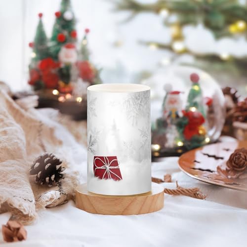 Image of Christmas Lights Decorations Flameless Candles Snowman in Winter Pillar Candles Set of 2 Battery Operated Remote Control Warm Lights