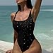 Womens Shimmering Bodysuit Sleeveless Sparkly One Piece Swimwear V Neck Glitter Halter Party Bodysuit 2026 Fashion Black Small