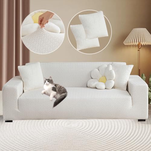 ソファーカバー 肘付き 3人掛け クッションカバー2枚付 ソファーベッド ソファーパッド ソファカバー 洗える ソファーマット ソファシート マルチカバー 四季適用 伸びる ストレッチ性 北欧 滑り止め 汚れ防止 爪とぎ防止 犬猫対策 取り換え簡単 丸洗い