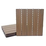 Resiste ai raggi UV Mendler Piastrelle pavimentazione da Esterno HWC-E20 WPC 1mq 4 Pezzi 50x50cm Marrone