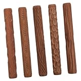 WEKADRIN 5 Stück Teiliges Holz-textur-tonrolle ohne Griff Praktisches Modelliermuster Werkzeug für...