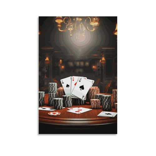 Toile poker grand format poster décoration murale salon et bureau