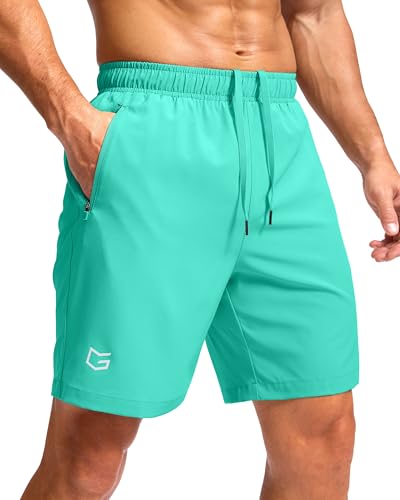 Image of G Gradual Men's Athletic Running Shorts with Zipper Pockets Quick Dry 7 inch / 5 inch / 9 inch Workout Gym Shorts for Basketball Hiking