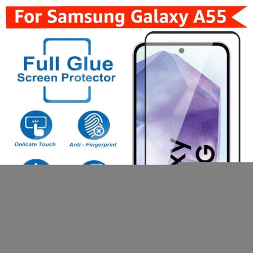 Image of DD SON Premium Tempered Glass Screen Protector Guard Compatible For Samsung Galaxy A35 / A55 / M35 (Ultrasonic Fingerprint Working) (6.9 Inch, Pack of 1) | Edge to Edge Coverage