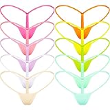 Mbotnee G-Strings Micro Thongs for Women Tiny Panties Low Rise T-back Underwear(10 packs-Multicolors 3, Small)
