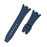 ROUHO 26mm Silikon Gummi Uhrenarmband – Sport Ersatz Uhr Band für Audemars Piguet Royal Oak 15400/15500/26331-Blau