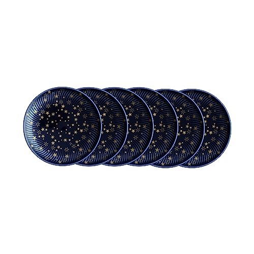 Porcelain-Arc-Blue-Stars-Set-of-6-Appetizer-Plates