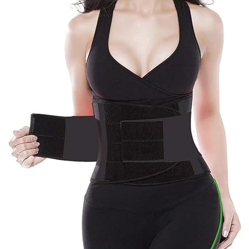 ZUGANIAN - Waist Trimmer, adjustable neoprene belly training belt for back support, fat burner, for training and exercise, perspiration booster, for men and women with a waist size of 31-40 inches Black - -17%