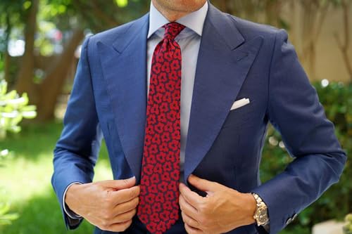Image of OTAA Floral Necktie Casual Ties for Men - Perfect Neck Tie for Groomsmen Wedding Ties or Formal Occasions