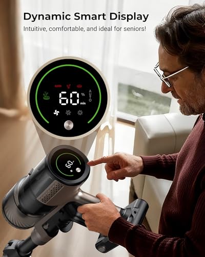 Proscenic P20 Cordless Vacuum Cleaner with Mop, 70Kpa/680W 70 Mins Vacuum and Mop, Flexible Foldable Tube, GreenEye Detection, Anti-Tangle, Self-Standing, Lightweight Stick Vacuum for Pet Hair Carpet - Image 7