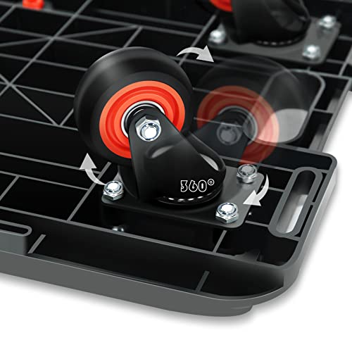 Uholan Set Of Two Platform Hand Truck Splicing Cart Moving Handling Carfor Easy Storage 360° Swivel Wheels Pulling Goods Mute Portable Load Bearing 660Lb #TOP1