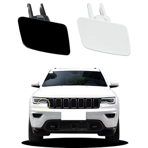 Goholy Car Front Bumper Headlight Washer Cover Compatible with Jeep Grand Cherokee 2016 2017 2018 2019 2020 2021 5XL50TZZAA 5XL51TZZAA Water Spray Cover White Right Passenger Side