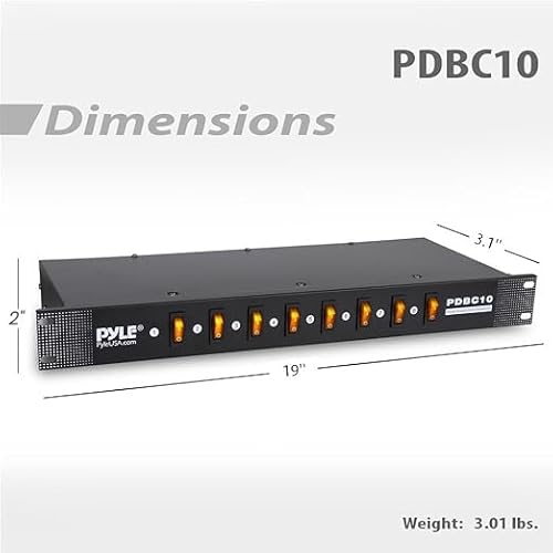 image for PYLE-PRO 8 Outlet Strips Electric Rack Mount PDU Unit w/ Digital Displ