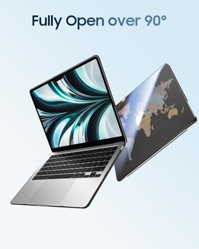 Image of Fintie Case for MacBook Air 13.6 A3449 /A3240 /A3113 /A2681, World Map | 2022-2026, M2 /M3 /M4 /M5, Snap-On Shell Cover, Full Port Access, Easy On /Off, Lightweight