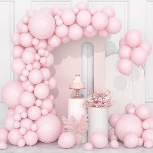 106 pcs Ballons Rose Pastel Ballon en Latex 5 10 12 18 pouces Kit Guirlande Ballon Rose Clair Pale...