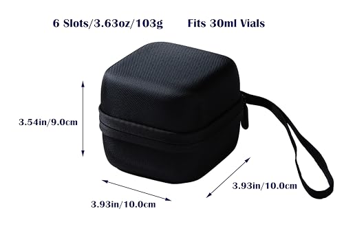 Image of Reconstitution Solution Glass Vial Storage Case, Holds 30ml Vials, 6 Slot, Black, Pack of 1, Only Case