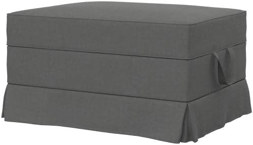 Soferia Replacement Compatible Cover for Ektorp Footstool, Fabric Elegance Metal Grey