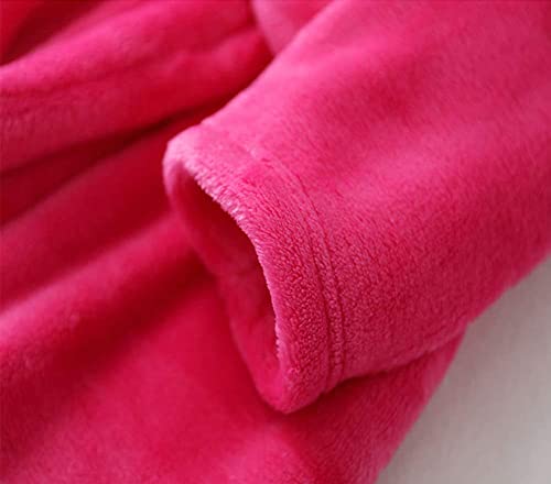 Image of Kids Hooded Bathrobe Girls Soft Plush Hooded Flannel Pajamas Sleepwear Boys Spa Robe