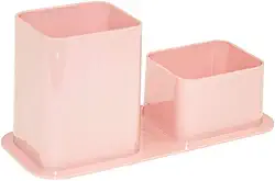PORTA CANETAS DUPLO ROSA, DELLO, 3030W.0012, Rosa Pastel , 1 unidade