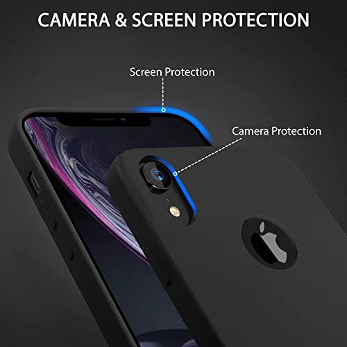 Image of TheGiftKart Liquid Silicone Back Cover Case for iPhone XR | Soft Micro-Fibre Lining Inside | Camera & Screen Protection | Shockproof Back Cover Case for iPhone XR (Silicone, Black)