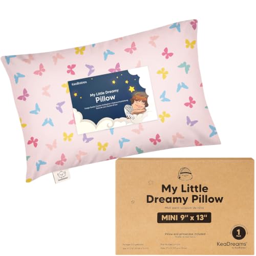 Mini Toddler Pillow with Pillowcase, 9x13 My Little Dreamy Pillow, Flutter