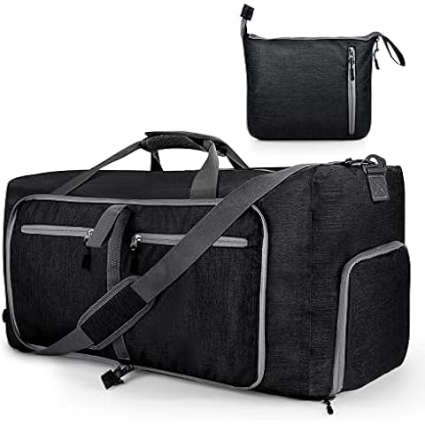 Auniq Foldable Travel Duffel Bag, 85L Large Travel Luggage Bag with Shoes Compartment & Shoulder Strap, Lightweight Sport Duffle Bag Waterproof Weekend Overnight Bag Holdall Bag for Travel Camping Gym Cover
