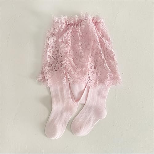 Toddler Socks, Toddler Girls Lace Ruffle Overlay Tights with Build In Lace Skirt Breathable Cotton Pantyhose Outfits3