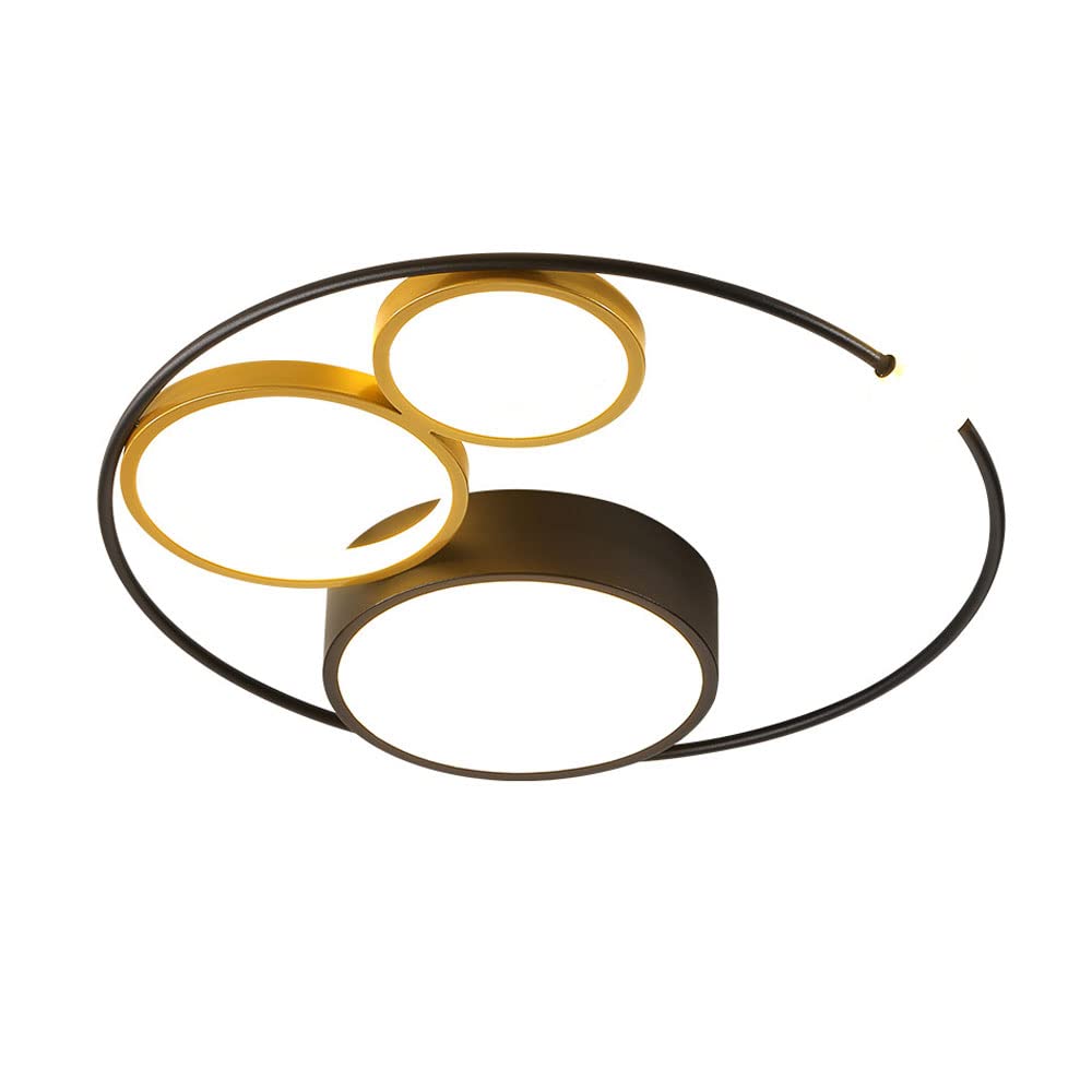 Plafonnier LED moderne 2,4 pouces ultra fin en acrylique noir circulaire