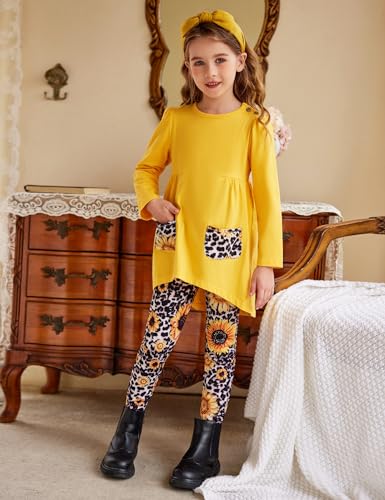 Image of Arshiner Little Girls Outfits Cute Clothing Sets Long Sleeve 2pcs Pants Sets with Pockets