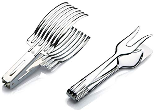 Set de 2 pièces, pince coupe-rôti et pince de service pour rôti, en acier inoxydable, pince pour couper la viande, tranche-légumes, coupe-oignons, produits...