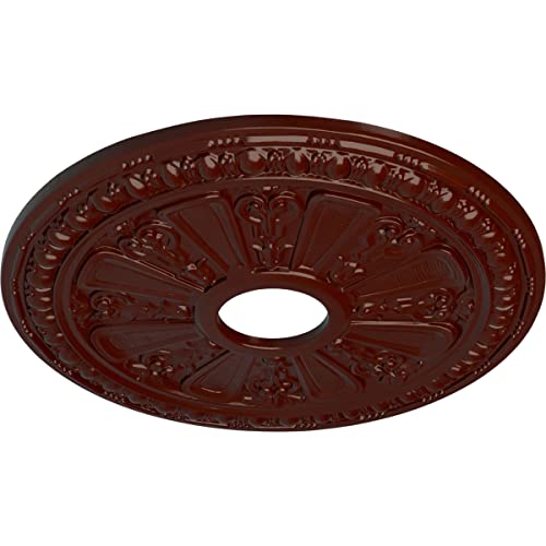 Image of Ekena Millwork CM18RABMF Raymond Ceiling Medallion fits Canopies up to 5 1 /8, Brushed Mahogany