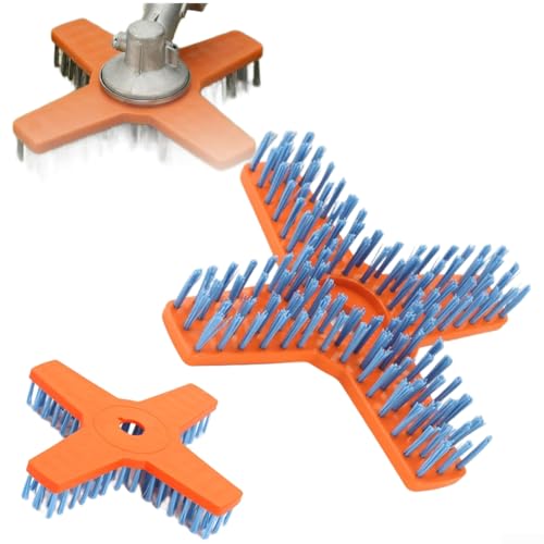 Springwillfly Cepillo de limpieza de nylon asistido por energía con el adaptador para el barrido del pavimento impulsado por la cortadora de césped y la liquidación de escombros (C)