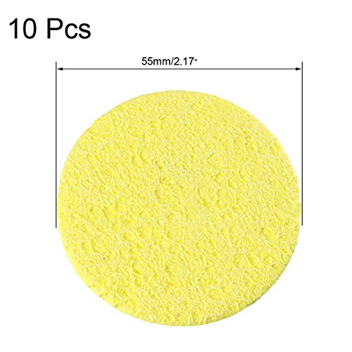 Image of uxcell Soldering Sponge 55x6mm Diameter for Iron Tips Cleaner Round Yellow 10pcs