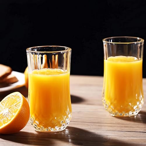 Image of Water Glass, Juice Glasses Set of 6, 300ML, Drinking Glasses Set for Juice, Water, Cocktail, Soda, Mojito, Beer, Wine, Ideal for Home, Hotel, bar, Restaurant, Cafe (Crystal RAJWADI)