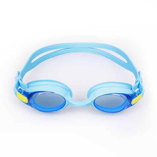 Nivia Scool Jr Swimming Goggles For Kids, Anti Fog, Polycarbonate Blue Glass, Silicon Strap, UV Protection, Comfort Fit - Blue
