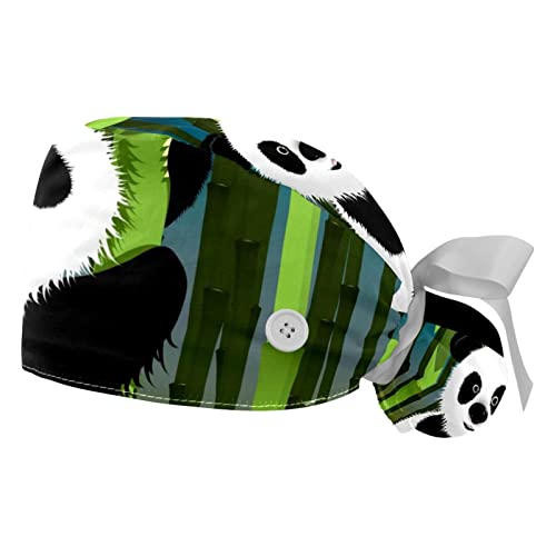 Chapeaux bouffants panda et bambou : casquette de travail mixte et réglable