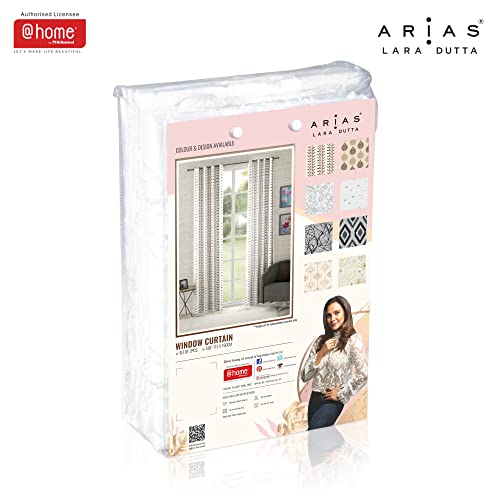 Image of @home by Nilkamal Arias Luxuria Sheers Floral Window Curtain Set of 2 White