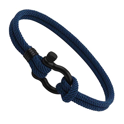 Pulsera trenzada de cuerda náutica para hombre con cierre para hombre, mujer, unisex, amistad, brazalete, pulsera de ancla, brazalete tejido a mano, brazalete Cover