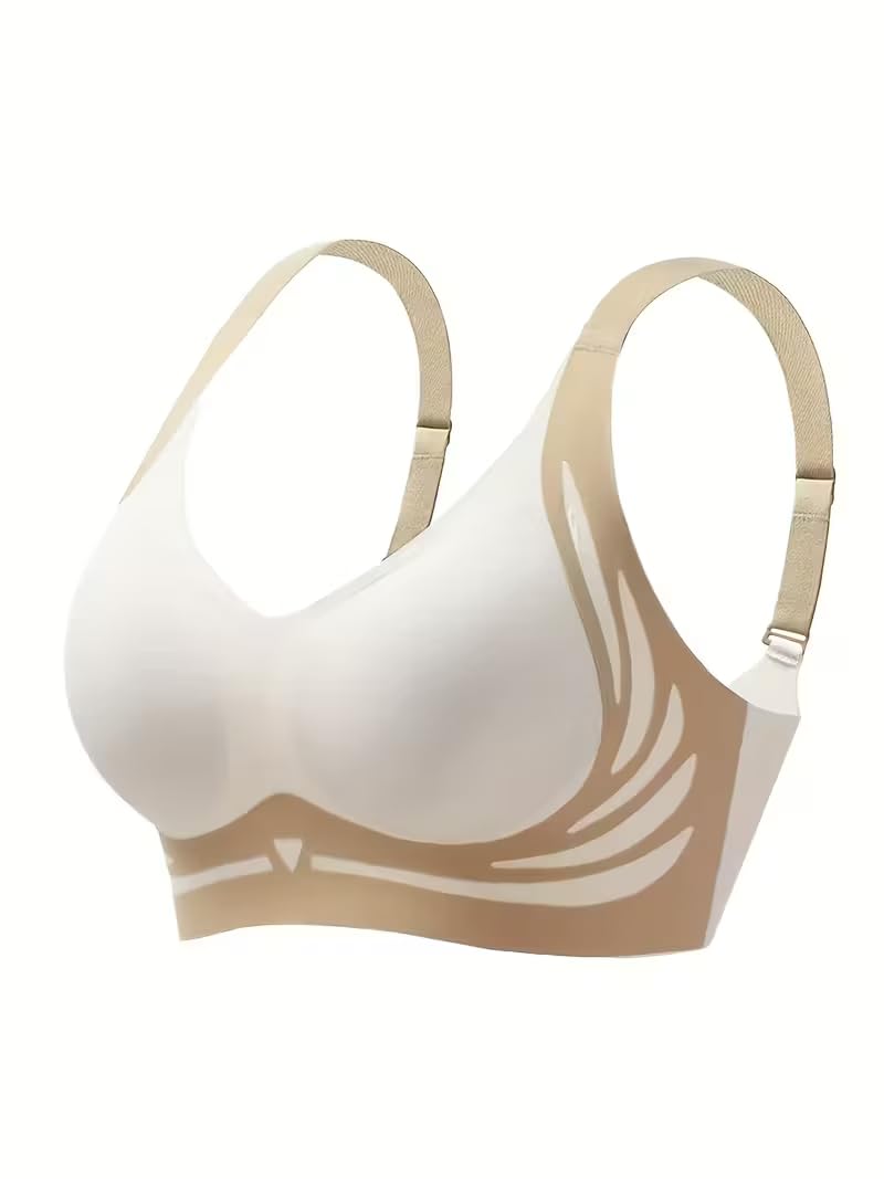 Women’s Wireless Sports Bra – Seamless Non-Padded Stretchable Activewear Bra for Gym, Yoga & Daily Comfort (in, Alpha, 2XL, 2XL, C, 36, Regular, Plus Size, Cream)-image-7