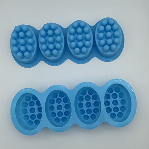 2 Pieces Silicone Massage Soap Mold Oval Massage Soap Bar Making Mould Silicon Candle Candy Chocolate Cake Baking Pan #TOP5
