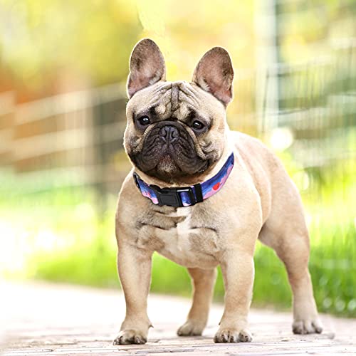Image of HEELE Dog Collar, Adjustable Soft Dog Collar for Small Medium Large Dogs,Floral Patterned Puppy Collars with Quick Release Buckle S Length 9.84''-14.96'