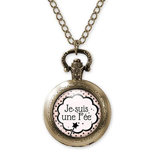 Collar de reloj de bolsillo   cabochon  
