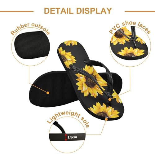 STAYTOP Sunflower Flip Flops Sandals of Men's & Women's,Sandals Beach Slippers Shower Slides2