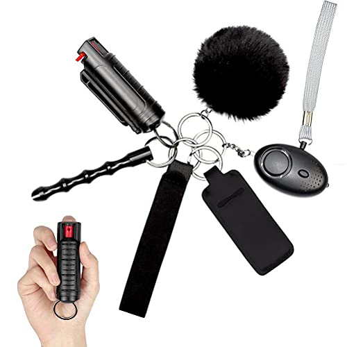 Pfefferspray Schlüsselanhänger 3er Set - Selbstverteidigung & Tierabwehr - Schwarz, Blau, Rosa