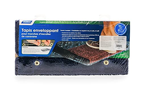 Camco Rv Wrap Around Turf Step Rug | Help Trap Dirt, Leaves, And More | Easy To Install | Easy To Clean | Blue (42916) #TOP2