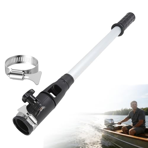 Trolling Motor Extension Handle Tiller Handle Extension For Outboard Marine-Grade Anodized Aluminum Tube Non-Slip TPR Rubber Grip Universal Twist-Lock Fit for Outboard Motors (17.5 inch)