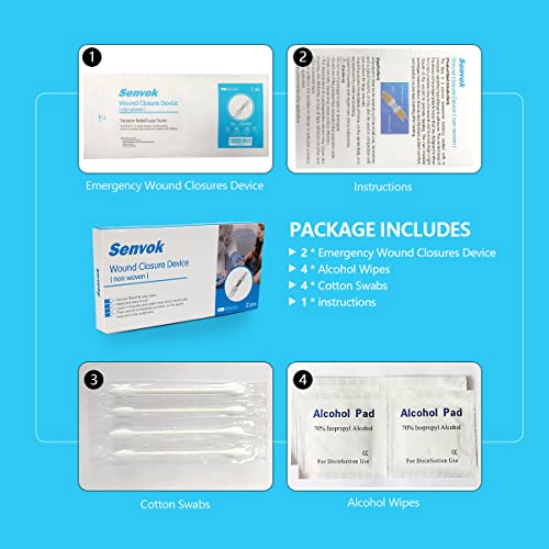Emergency Wound Closure Device, Sutures Bandaids Kit 2 Pcs- Repair Wounds Without Sew, Great For Outdoor Activities Such As Hiking, Exploring Wild Nature, Quick Clot #TOP6