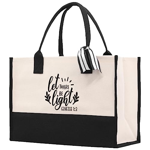 VANESSA ROSELLA Religious Cotton Canvas Tote Bag Bible Verse Totes Religious Gifts Church Tote